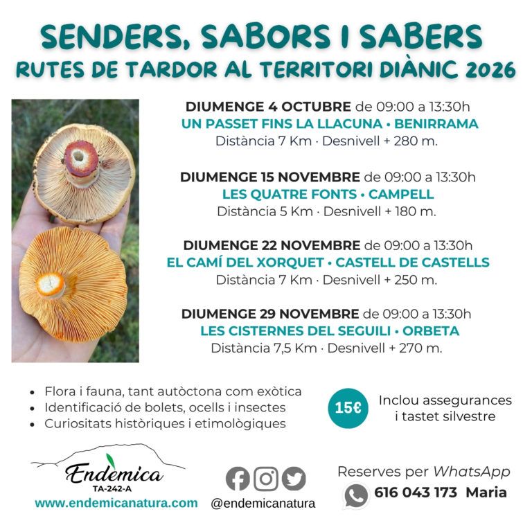 cartell rutes tardor marina alta ecoturisme etnobotanica endemica natura